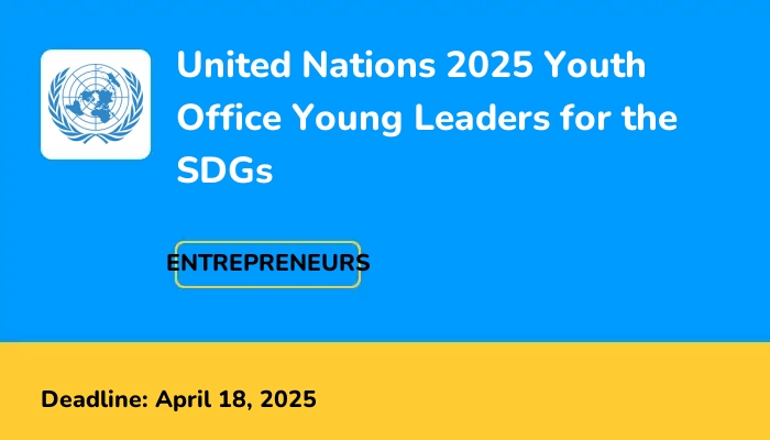 United Nations 2025 Youth Office Young Leaders for the SDGs