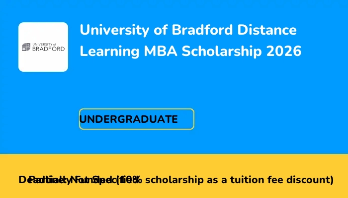 University of Bradford Distance Learning MBA Scholarship 2026