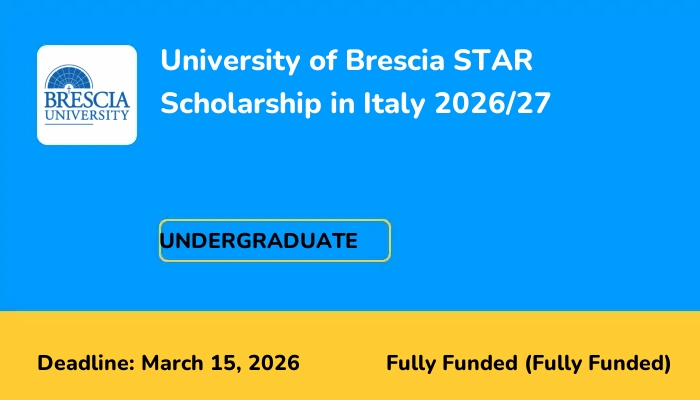 University of Brescia STAR Scholarship in Italy 2026/27