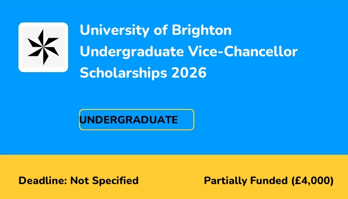 University of Brighton Undergraduate Vice-Chancellor Scholarships 2026