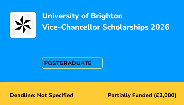 University of Brighton Vice-Chancellor Scholarships 2026