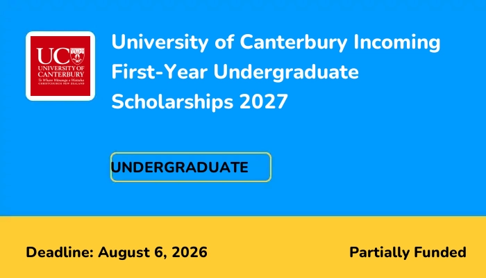 University of Canterbury Incoming First-Year Undergraduate Scholarships 2027