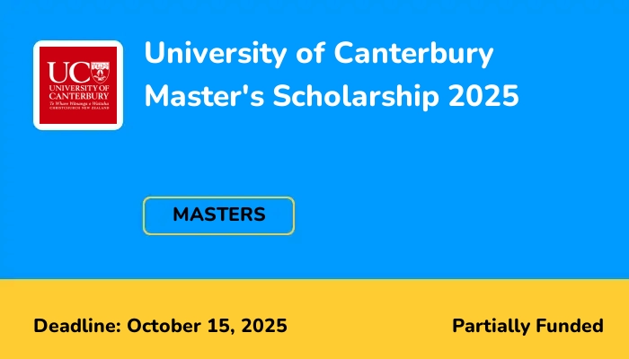 University of Canterbury Master's Scholarship 2025