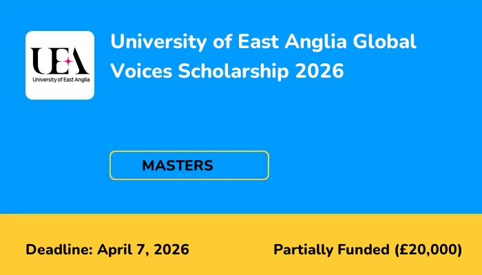 University of East Anglia Global Voices Scholarship 2026