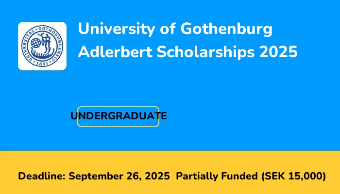 University of Gothenburg Adlerbert Scholarships 2025