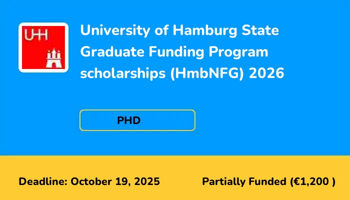 University of Hamburg State Graduate Funding Program scholarships (HmbNFG) 2026