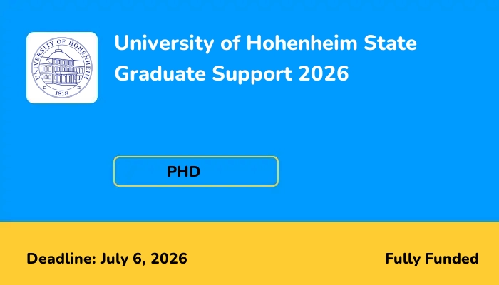 University of Hohenheim State Graduate Support 2026
