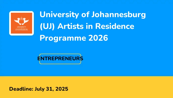 University of Johannesburg (UJ) Artists in Residence Programme 2026