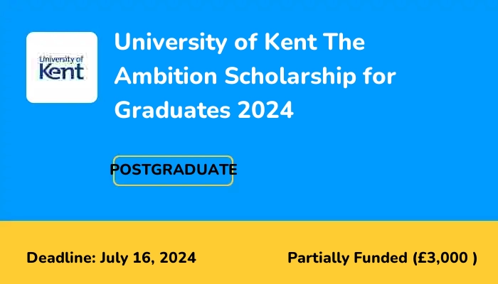 University of Kent The Ambition Scholarship for Graduates 2024