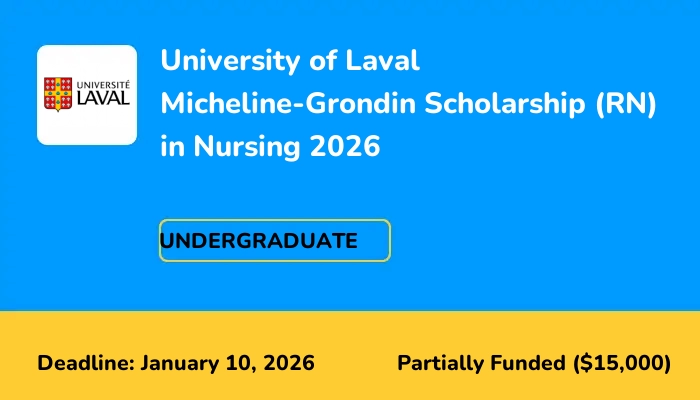 University of Laval Micheline-Grondin Scholarship (RN) in Nursing 2026