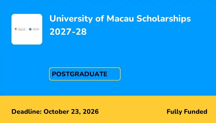 University of Macau Scholarships 2027-28