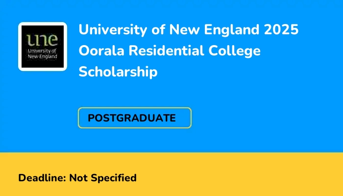 University of New England 2025 Oorala Residential College Scholarship