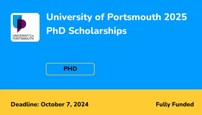 University of Portsmouth 2025 PhD Scholarships
