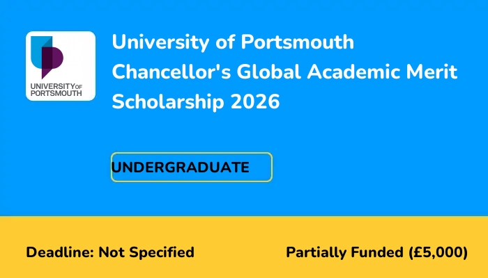University of Portsmouth Chancellor's Global Academic Merit Scholarship 2026