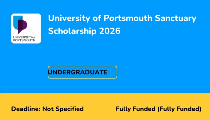 University of Portsmouth Sanctuary Scholarship 2026