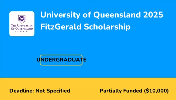 University of Queensland 2025 FitzGerald Scholarship
