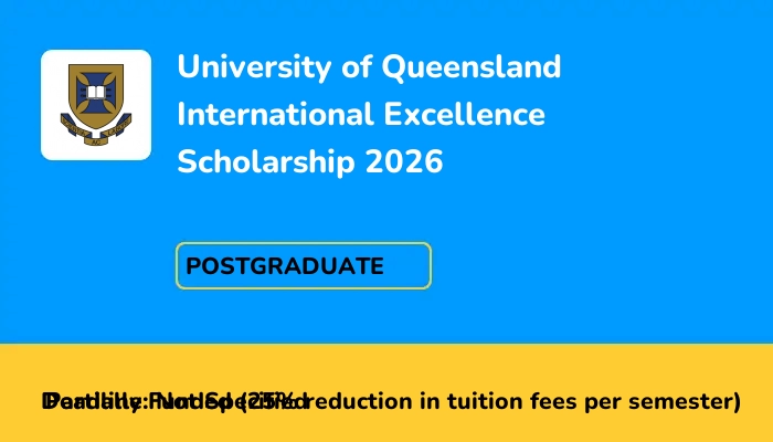 University of Queensland International Excellence Scholarship 2026