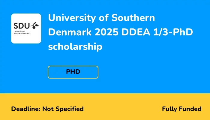 University of Southern Denmark 2025 DDEA 1/3-PhD scholarship
