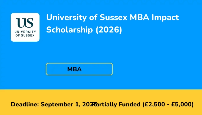 University of Sussex MBA Impact Scholarship (2026)