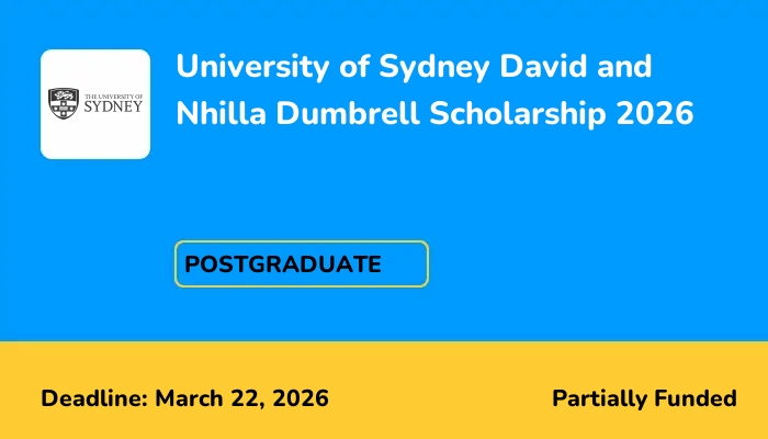 University of Sydney David and Nhilla Dumbrell Scholarship 2026