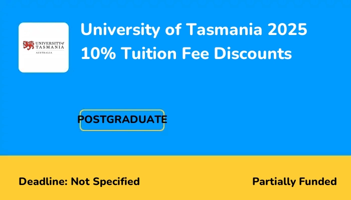 University of Tasmania 2025 10% Tuition Fee Discounts