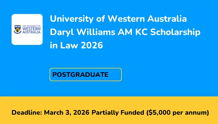 University of Western Australia Daryl Williams AM KC Scholarship in Law 2026