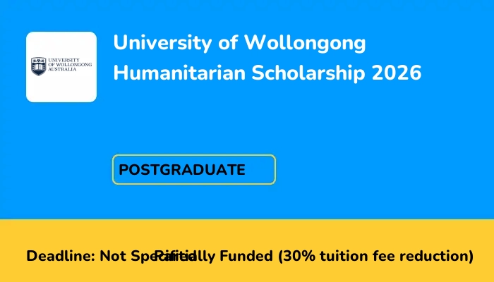 University of Wollongong Humanitarian Scholarship 2026