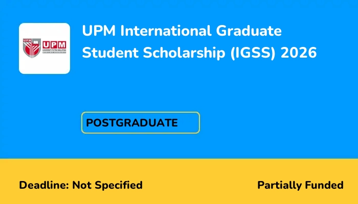 UPM International Graduate Student Scholarship (IGSS) 2026