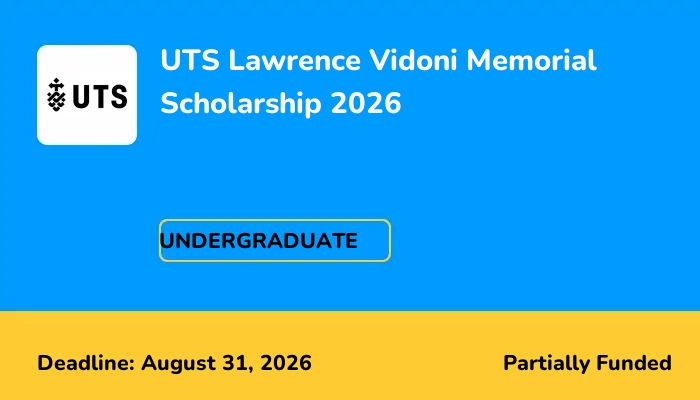 UTS Lawrence Vidoni Memorial Scholarship 2026