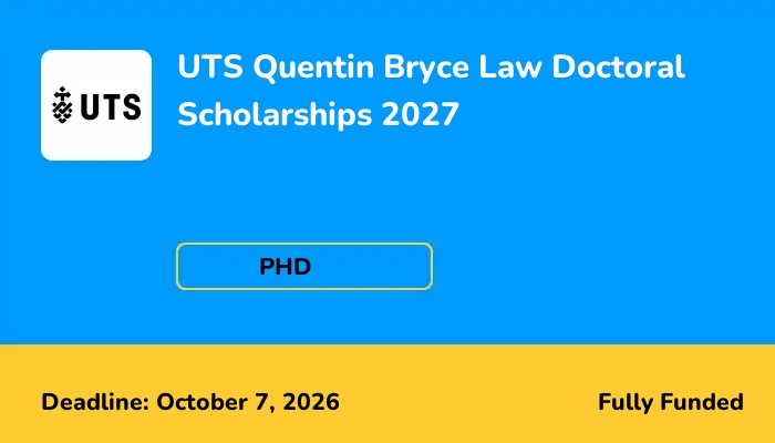 UTS Quentin Bryce Law Doctoral Scholarships 2027