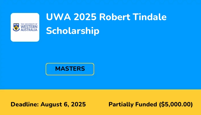 UWA 2025 Robert Tindale Scholarship