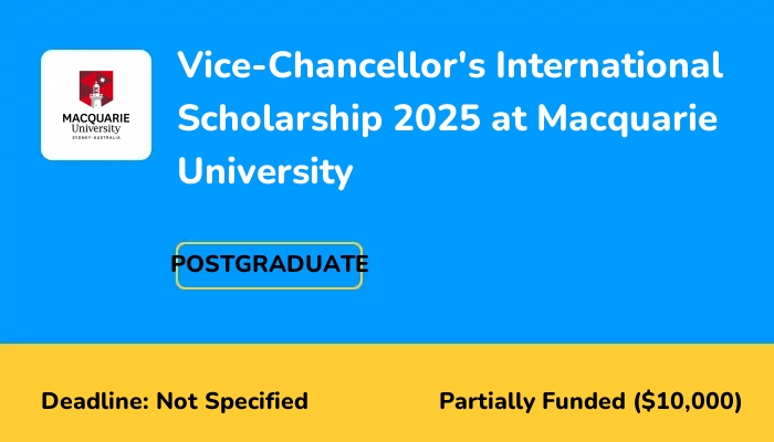 Vice-Chancellor's International Scholarship 2025 at Macquarie University