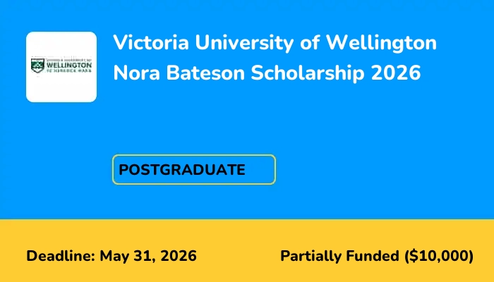 Victoria University of Wellington Nora Bateson Scholarship 2026