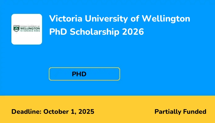 Victoria University of Wellington PhD Scholarship 2026