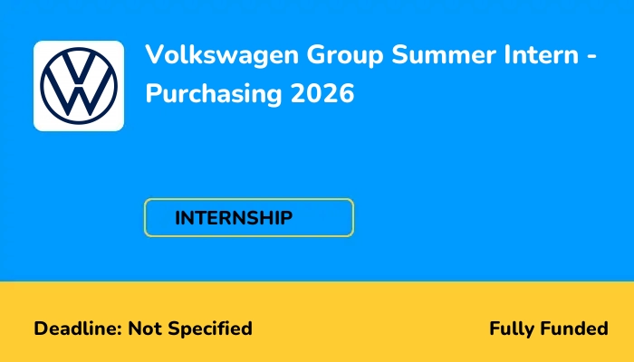 Volkswagen Group Summer Intern - Purchasing 2026