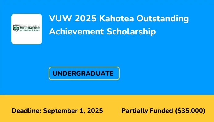 VUW 2025 Kahotea Outstanding Achievement Scholarship