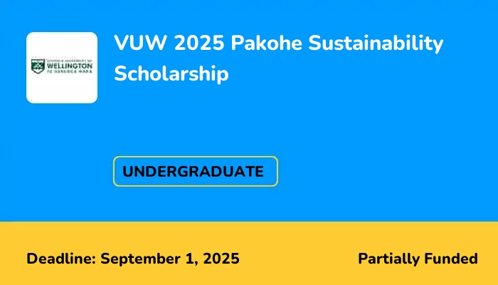 VUW 2025 Pakohe Sustainability Scholarship