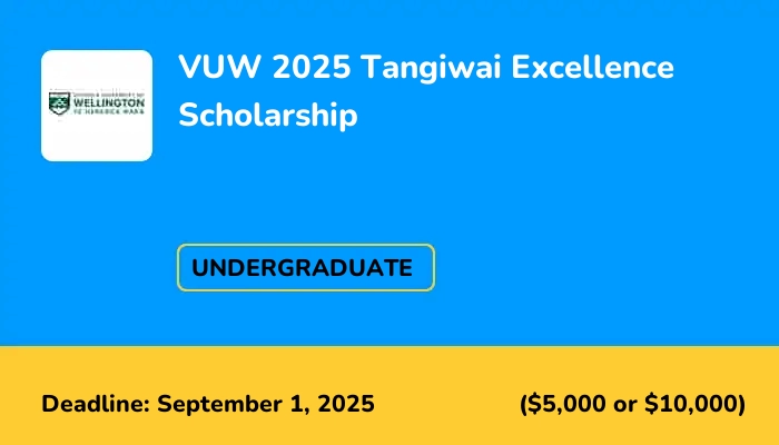 VUW 2025 Tangiwai Excellence Scholarship