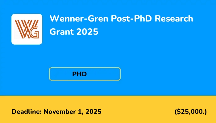 Wenner-Gren Post-PhD Research Grant 2025