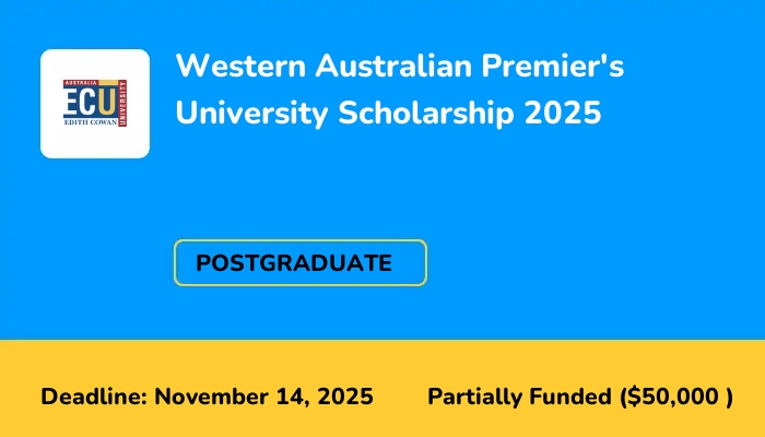 Western Australian Premier's University Scholarship 2025