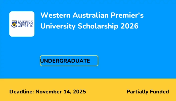 Western Australian Premier's University Scholarship 2026