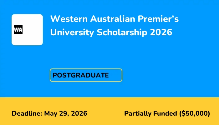 Western Australian Premier's University Scholarship 2026
