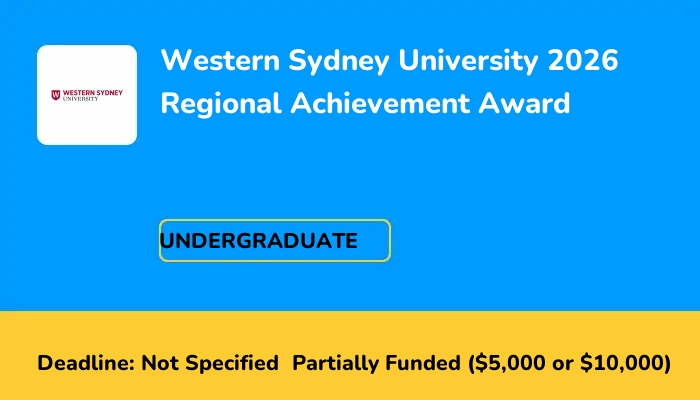 Western Sydney University 2026 Regional Achievement Award