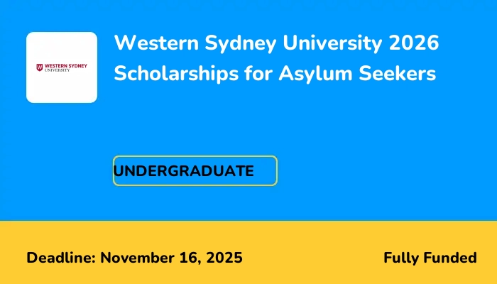 Western Sydney University 2026 Scholarships for Asylum Seekers