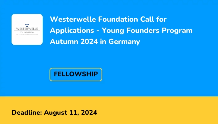 Westerwelle Foundation Young Founders Program Autumn 2024 in Germany