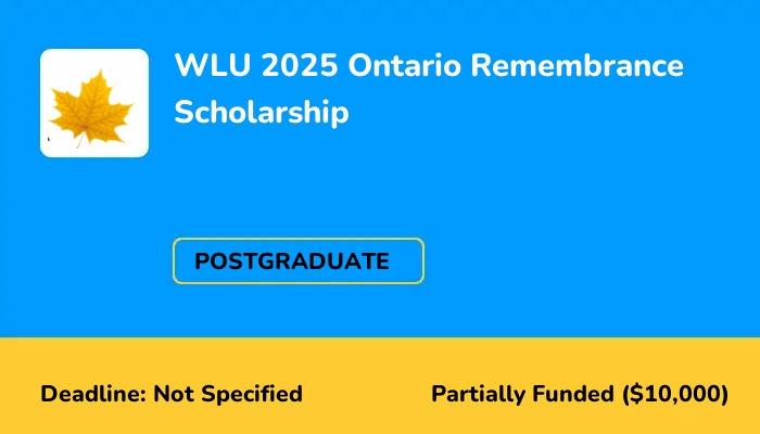 WLU 2025 Ontario Remembrance Scholarship