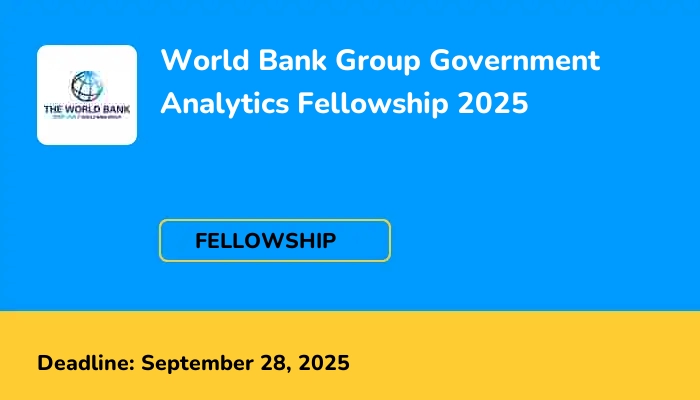 World Bank Group Government Analytics Fellowship 2025
