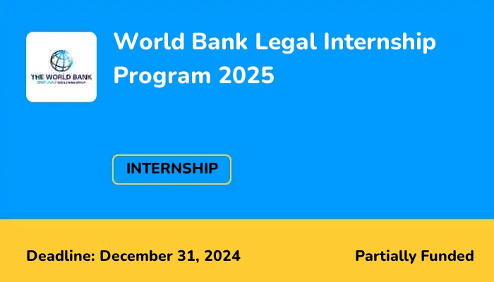 World Bank Legal Internship Program 2025