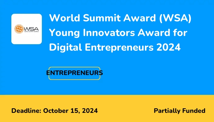 World Summit Award (WSA) Young Innovators Award for Digital Entrepreneurs 2024
