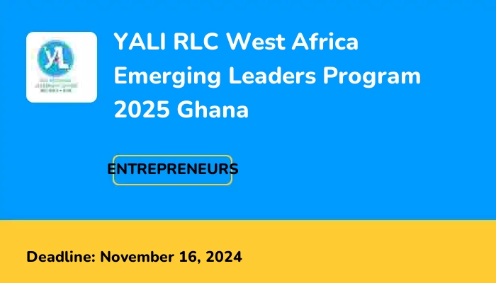 YALI RLC West Africa Emerging Leaders Program 2025 Ghana
